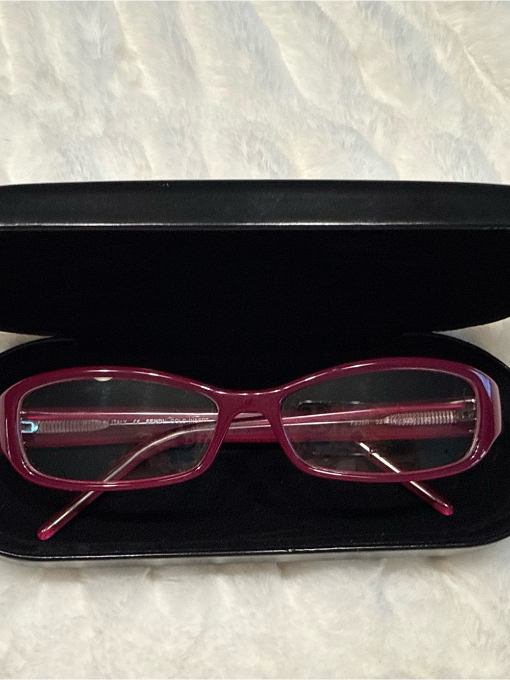 Fendi Pink Burgundy FF-Pattern Temple Women's Glasses - Picture 3 of 6